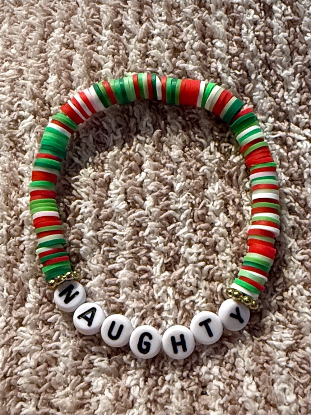 Christmas 'Naughty' Bead Bracelet